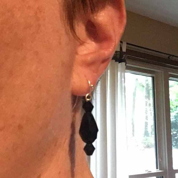 Handmade glass bead and silver earrings - Picture 2 of 2